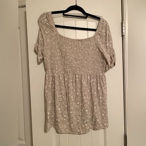 Cream flowered maternity top